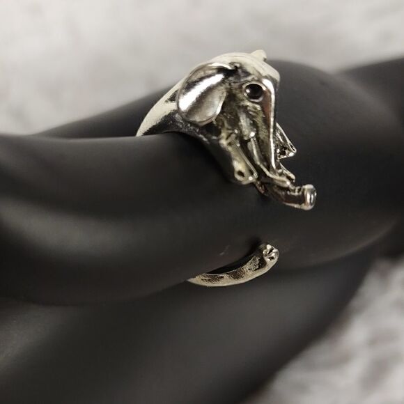 New Elephant Wrap Around Bronze Silver Ring - Picture 4 of 5